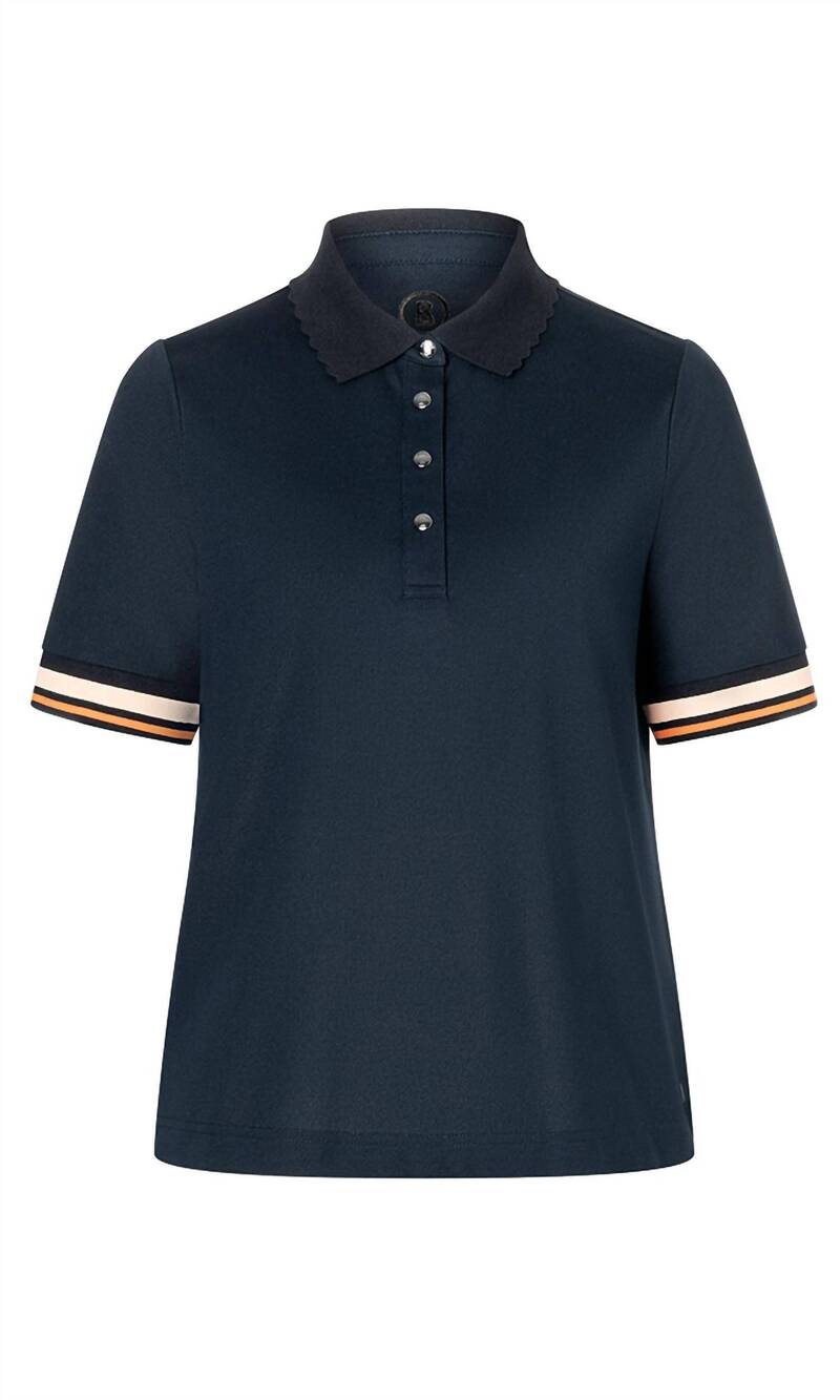 NEW BOGNER women's kean polo in navy/orange